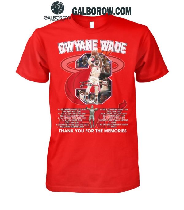 Miami Heat Thank You For The Memories Of Dwyane Wade Legends T-Shirt