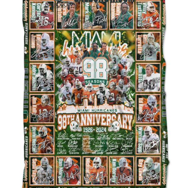 Miami Hurricanes 98th Anniversary 1926 2025 Fleece Blanket Quilt