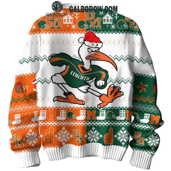 Miami Hurricanes All I Want For Christmas Is U Merry X-mas Ugly Sweater