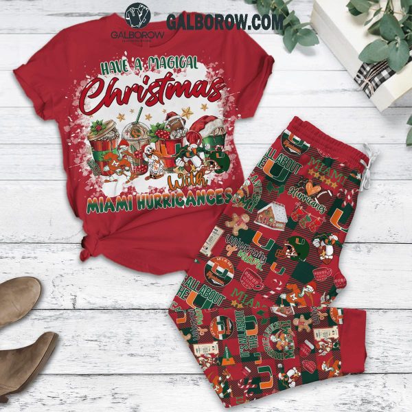 Miami Hurricanes Football Have A Magical Christmas Fleece Pajamas Set