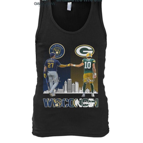 Milwaukee Brewers 2024 Willy Adames Green Bay Packers Jordan Love T Shirt