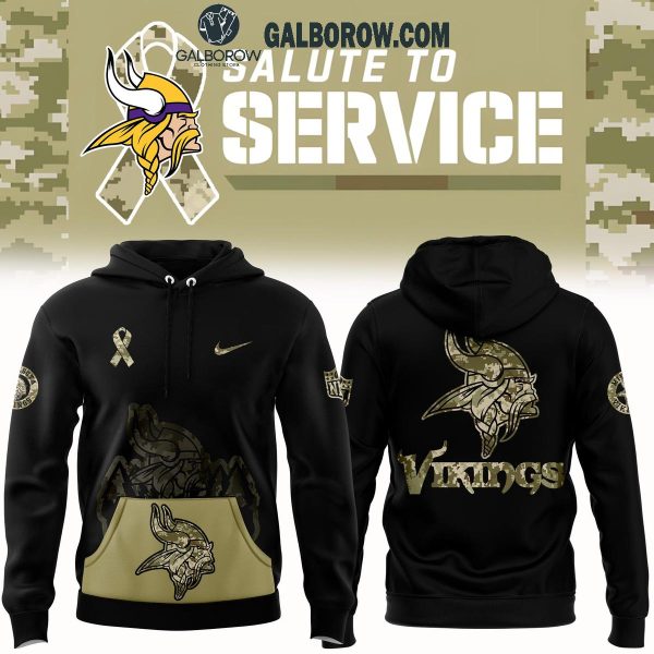 Minnesota Vikings 2024 Salute To Service Club Hoodie T-Shirt