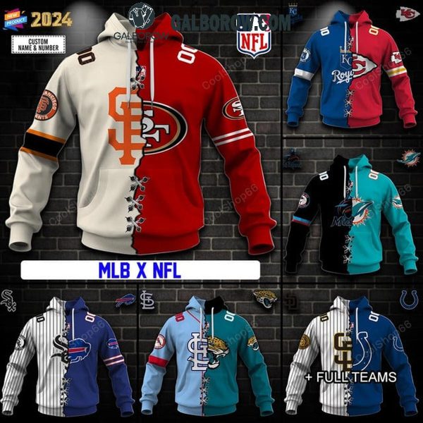 NFL And MLB Mix 2 Team Sports Fan 2024 Personalized Hoodie T-Shirt