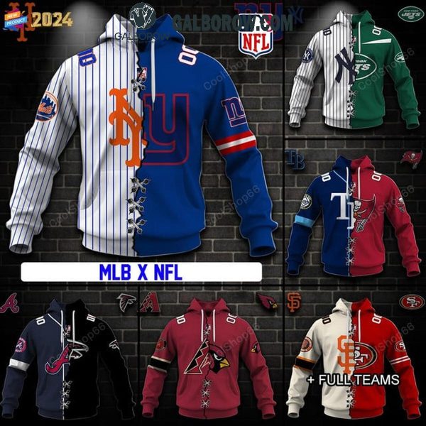 NFL And MLB Mix 2 Team Sports Fan 2024 Personalized Hoodie T-Shirt