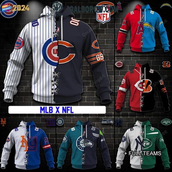 NFL And MLB Mix 2 Team Sports Fan 2024 Personalized Hoodie T-Shirt