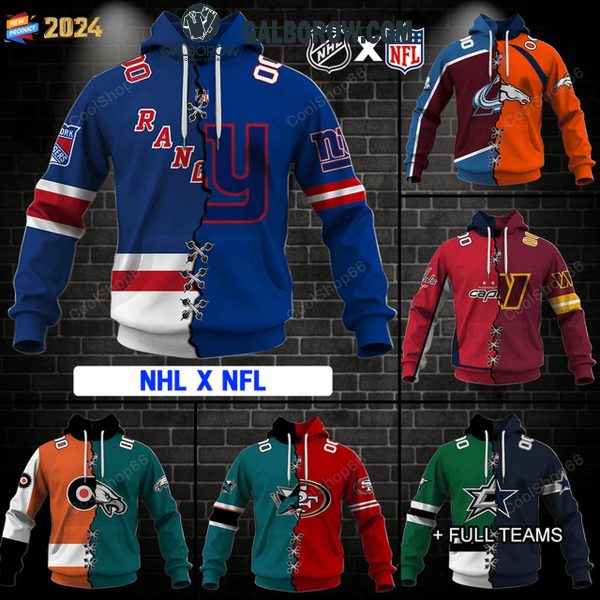 NFL And NHL Mix 2 Team Sports Fan 2024 Personalized Hoodie T-Shirt