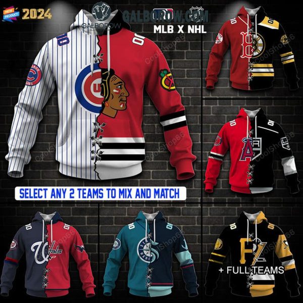 NHL And MLB Mix 2 Team Sports Fan 2024 Personalized Hoodie T-Shirt