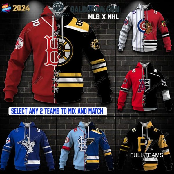 NHL And MLB Mix 2 Team Sports Fan 2024 Personalized Hoodie T-Shirt