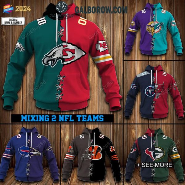 National Football League NFL Mix 2 Team Sports Fan 2024 Personalized Hoodie T-Shirt