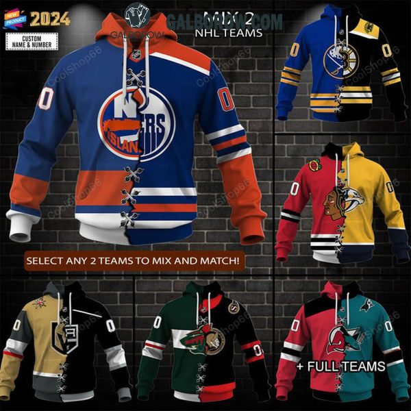 National Hockey League NHL Mix 2 Team Sports Fan 2024 Personalized Hoodie T-Shirt