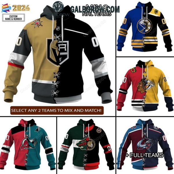 National Hockey League NHL Mix 2 Team Sports Fan 2024 Personalized Hoodie T-Shirt