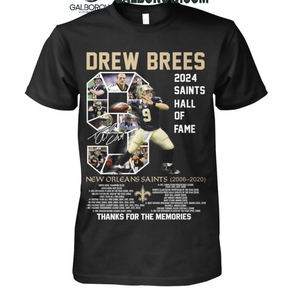 New Orleans Saints Drew Brees 2024 Hall Of Fame T-Shirt