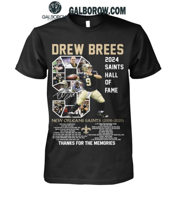 New Orleans Saints Drew Brees 2024 Hall Of Fame T-Shirt