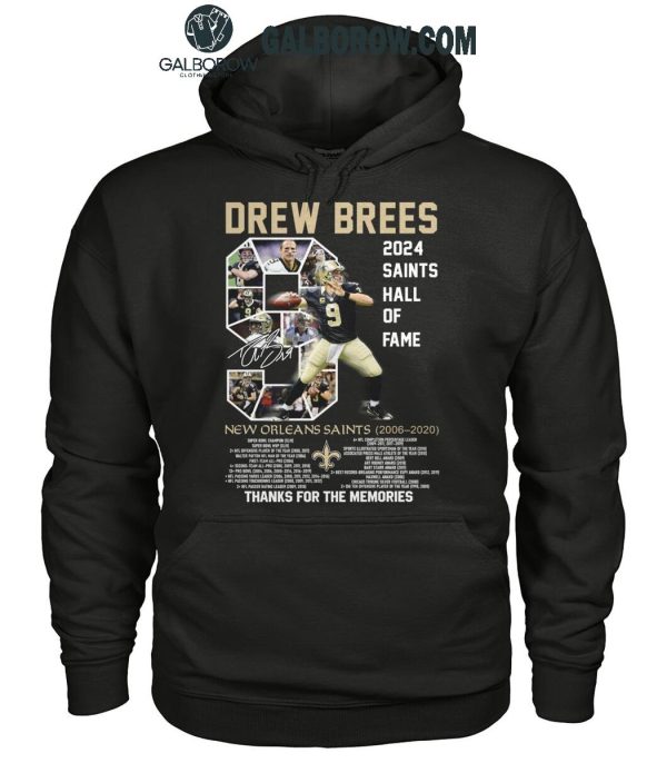 New Orleans Saints Drew Brees 2024 Hall Of Fame T-Shirt