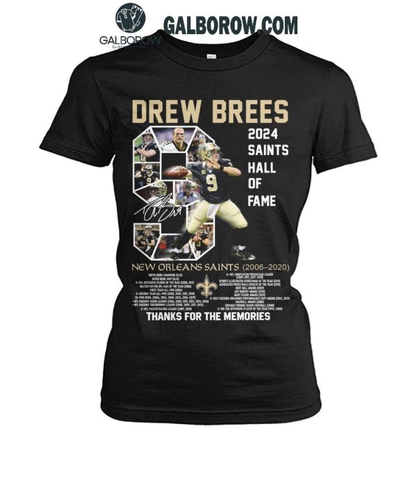 New Orleans Saints Drew Brees 2024 Hall Of Fame T-Shirt