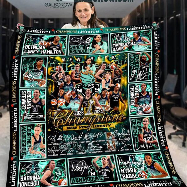 New York Liberty 2023-2024 Champions Fleece Blanket Quilt