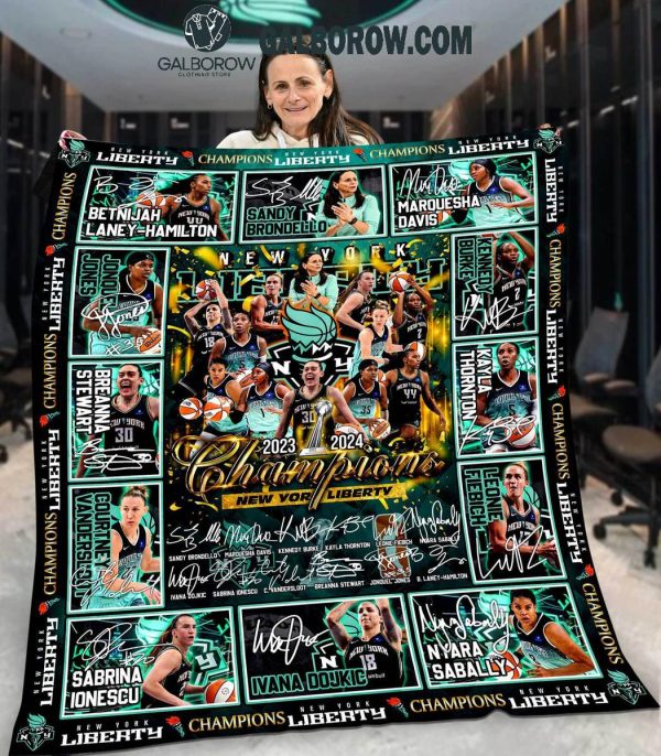 New York Liberty 2023-2024 Champions Fleece Blanket Quilt