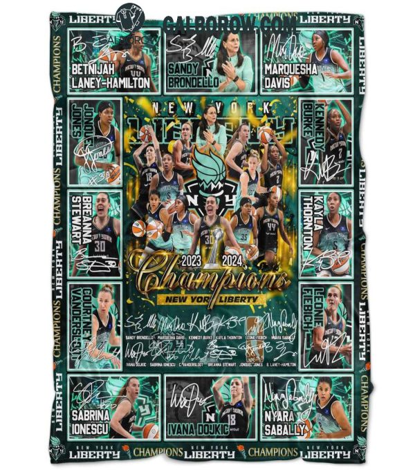 New York Liberty 2023-2024 Champions Fleece Blanket Quilt