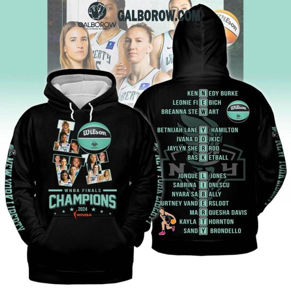 New York Liberty Champions Of WNBA Finals 2024 Black Hoodie T-Shirt