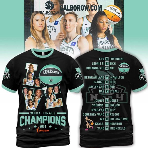 New York Liberty Champions Of WNBA Finals 2024 Black Hoodie T-Shirt