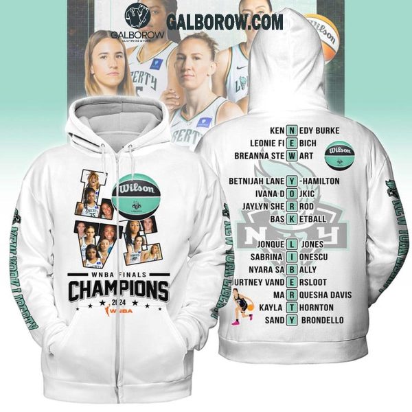 New York Liberty Champions Of WNBA Finals 2024 Hoodie T-Shirt White