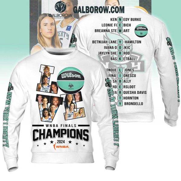 New York Liberty Champions Of WNBA Finals 2024 Hoodie T-Shirt White