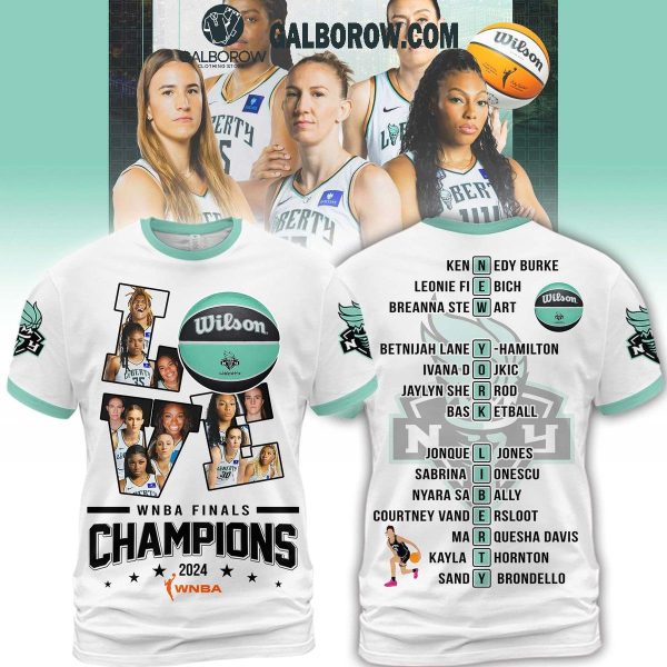 New York Liberty Champions Of WNBA Finals 2024 Hoodie T-Shirt White