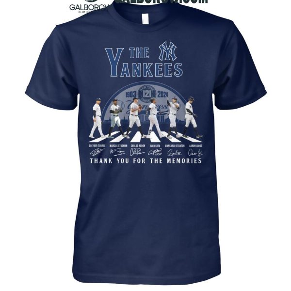 New York Yankees 1903-2024 The Yankees 121 Years Thank You For The Memories T-Shirt