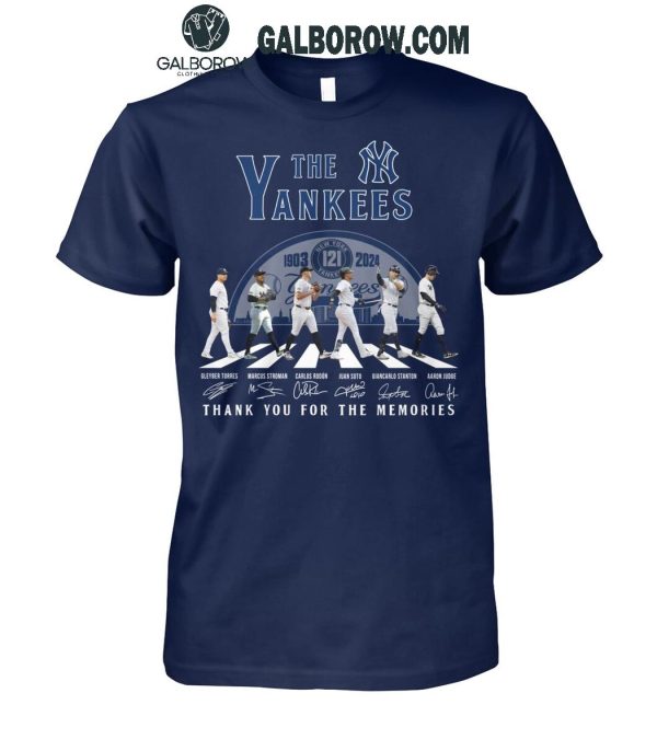 New York Yankees 1903-2024 The Yankees 121 Years Thank You For The Memories T-Shirt