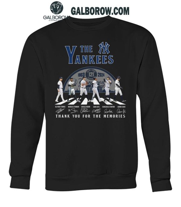 New York Yankees 1903-2024 The Yankees 121 Years Thank You For The Memories T-Shirt