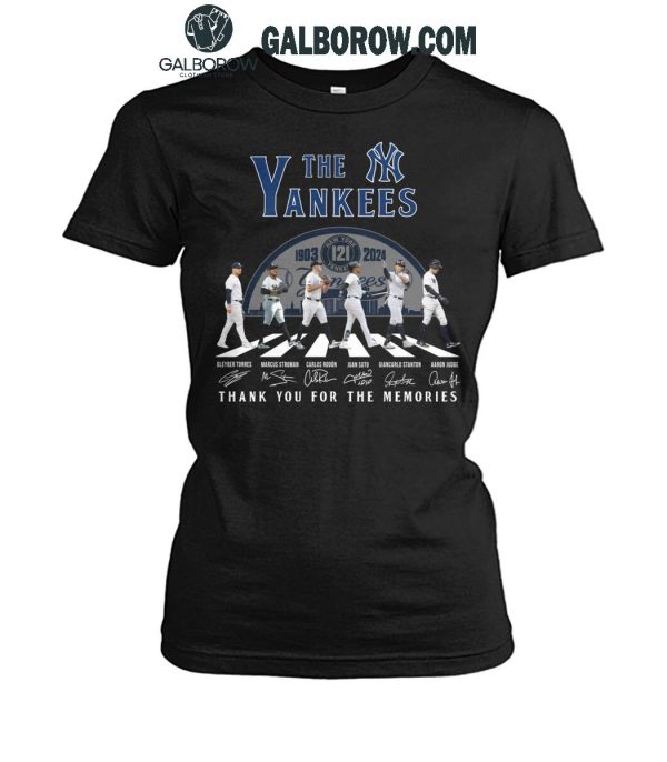 New York Yankees 1903-2024 The Yankees 121 Years Thank You For The Memories T-Shirt