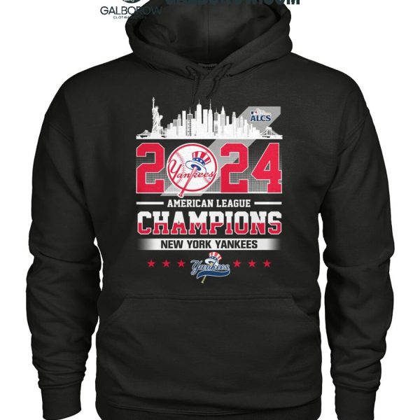 New York Yankees 2024 American League Champions New Yorkers Skyline T Shirt