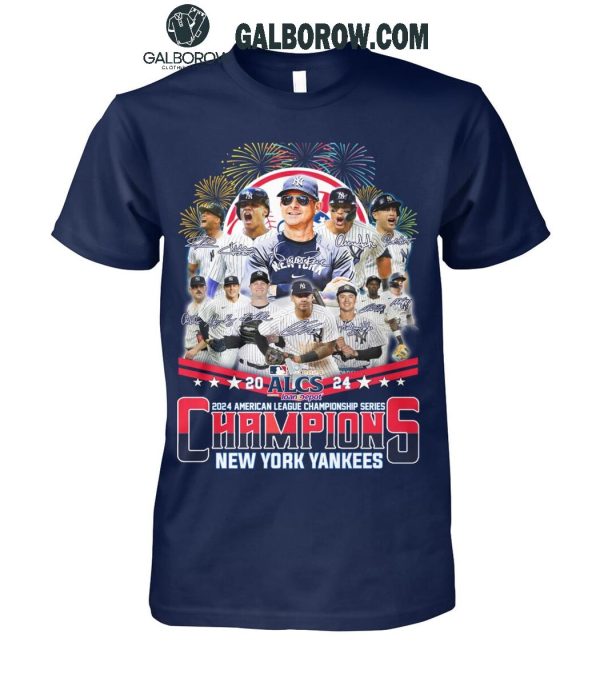 New York Yankees 2024 Yankees Celebrating American League Champs T-Shirt