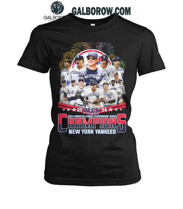 New York Yankees 2024 Yankees Celebrating American League Champs T-Shirt