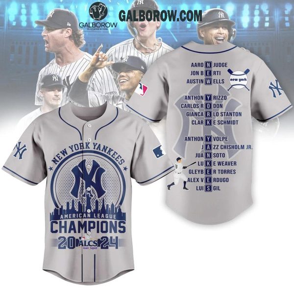 New York Yankees American League ALCS Champions 2024 Grey Baseball Jersey