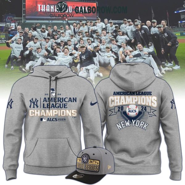 New York Yankees American League Champions 2024 Grey Version Hoodie T-Shirt