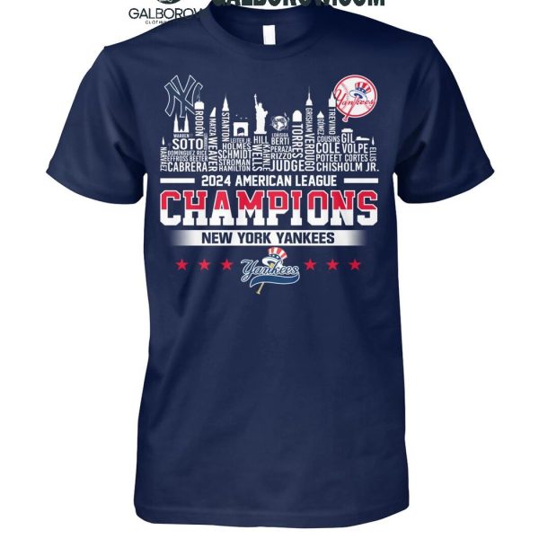 New York Yankees American League Champions 2024 New Yorkers Skyline T-Shirt