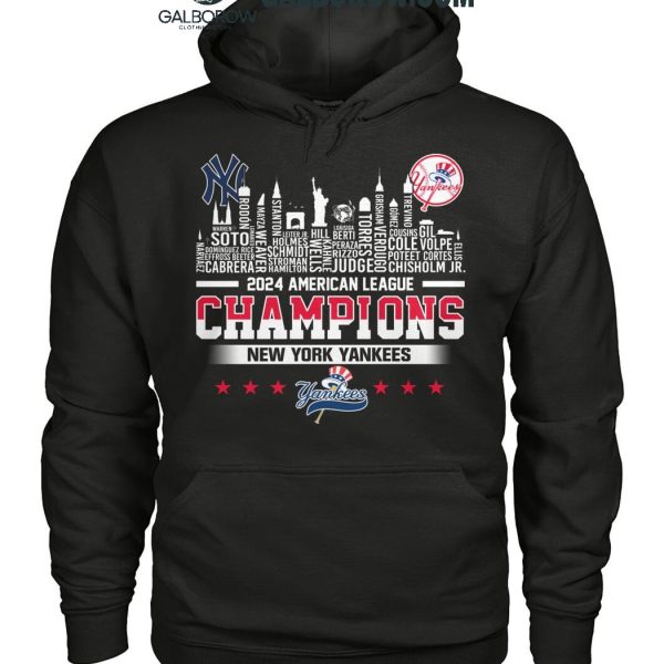 New York Yankees American League Champions 2024 New Yorkers Skyline T Shirt