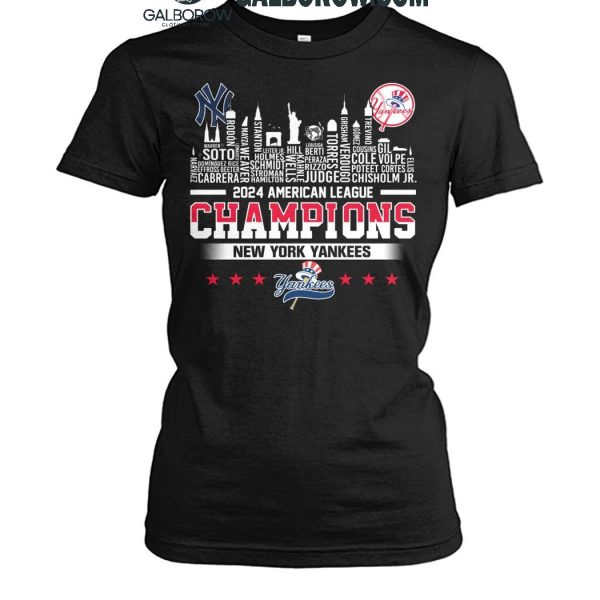 New York Yankees American League Champions 2024 New Yorkers Skyline T Shirt