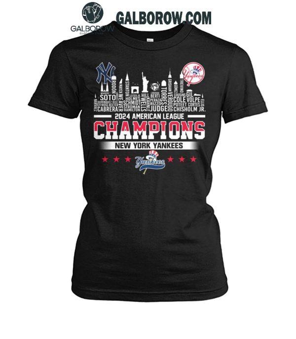 New York Yankees American League Champions 2024 New Yorkers Skyline T-Shirt