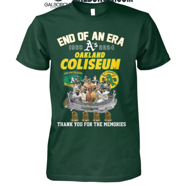 Oakland Athletics End Of An Era Thank You For The Memories T-Shirt