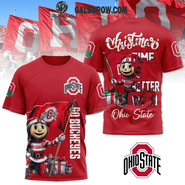 Ohio State Buckeyes Christmas Time Is Better With Ohio State Hoodie T-Shirt