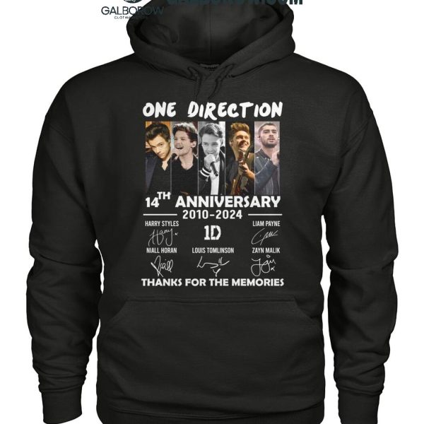 One Direction 14th Anniversary 2010 2024 Thank You For The Memories T Shirt