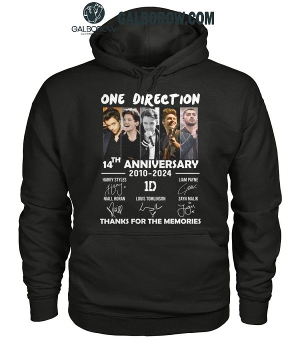 One Direction 14th Anniversary 2010-2024 Thank You For The Memories T-Shirt