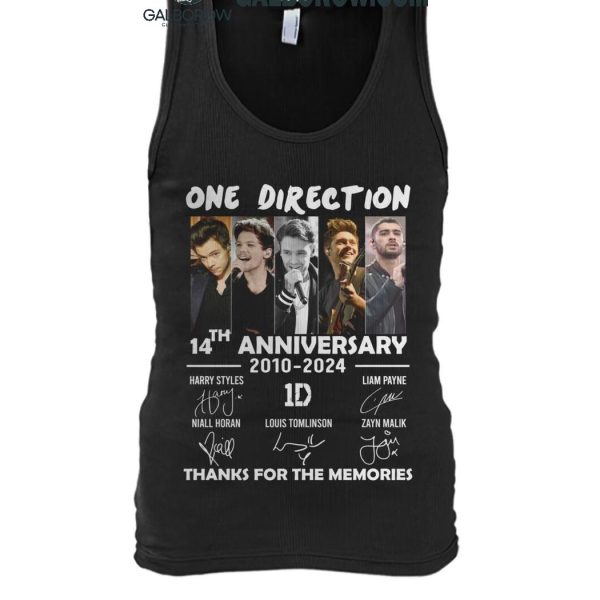 One Direction 14th Anniversary 2010 2024 Thank You For The Memories T Shirt