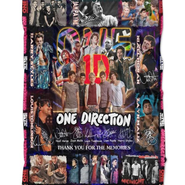 One Direction Thank You For The Memories All Member Fleece Blanket Quilt