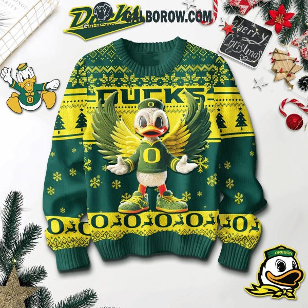 Oregon Ducks Snow Angel Duck Christmas Ugly Sweater