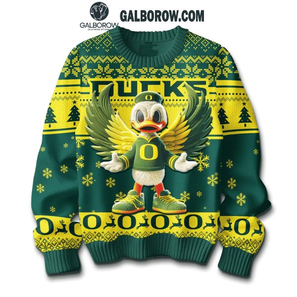 Oregon Ducks Snow Angel Duck Christmas Ugly Sweater