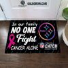 Detroit Lions In Our Family No One Fight Breast Cancer Alone Doormat