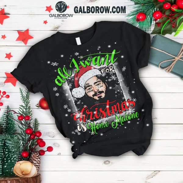 Post Malone All I Want Is Home Malone For Christmas Fleece Pajamas Set